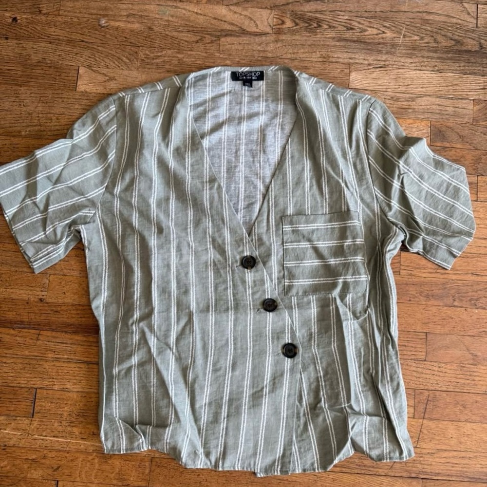 Green Striped Top Shop Shirt